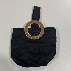 Celine Black Wristlet with Gold Accent